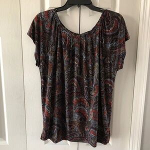 Outback Red, XL, Paisley, Short sleeves, Banded hem, VGUC